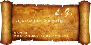 Lajbiczjer Gergely névjegykártya